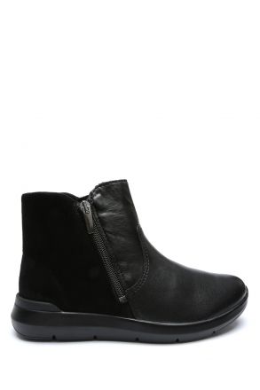 Evi 12 Ac-Kifidis Anatomik Kadın Deri Bot 36-41 Siyah/Black Stl 88/Stn 98