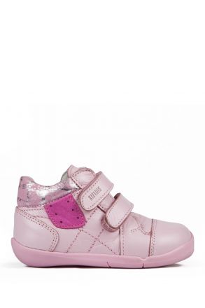 K531 Kifidis-Kids İlk Adım Unisex Çocuk Deri Ayakkabı 19-25 Pembe / Pink