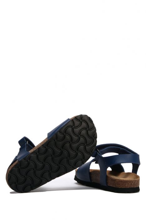 SK05 Kifidis-Kids Soft Step Çocuk Mantar Sandalet 24-32 Lacivert - 030