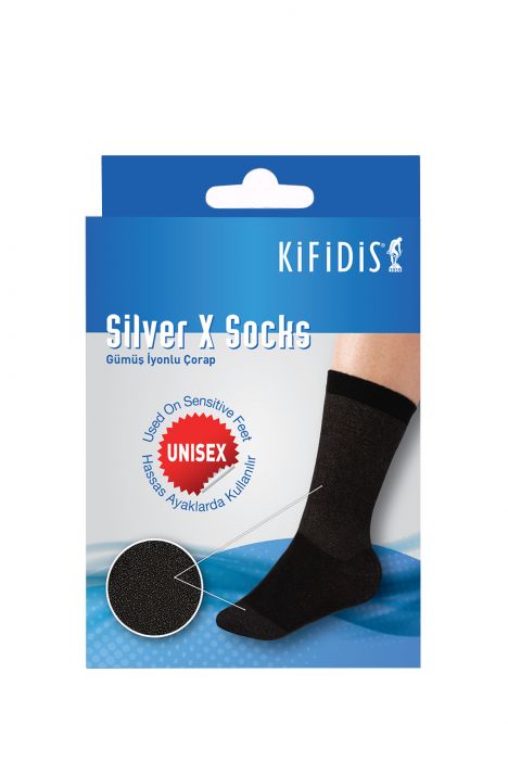 Silver-X Socks (Gümüş İyonlu Çorap) Siyah / Black